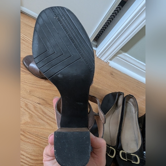 Nicole Brown Leather Heeled Sandals - Picture 6 of 7